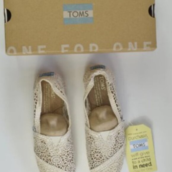 TOMS Women's Classics Natural Morocco Crochet Shoes size 5.0 - Picture 4 of 7